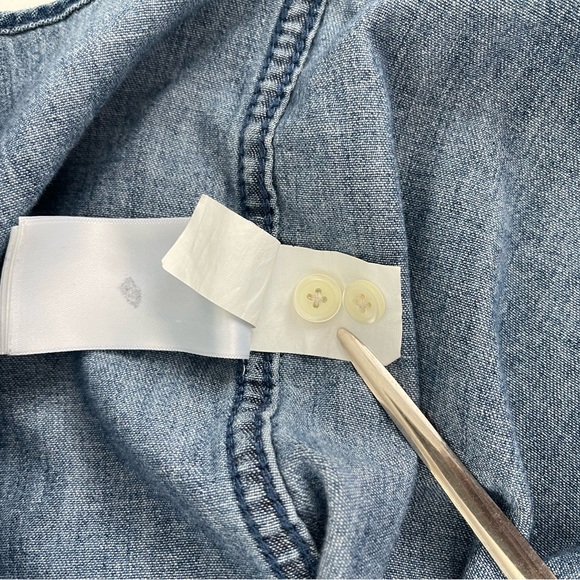 GAP Denim “The Big Shirt” Medium Wash Classic Oversized Size L - Picture 6 of 10